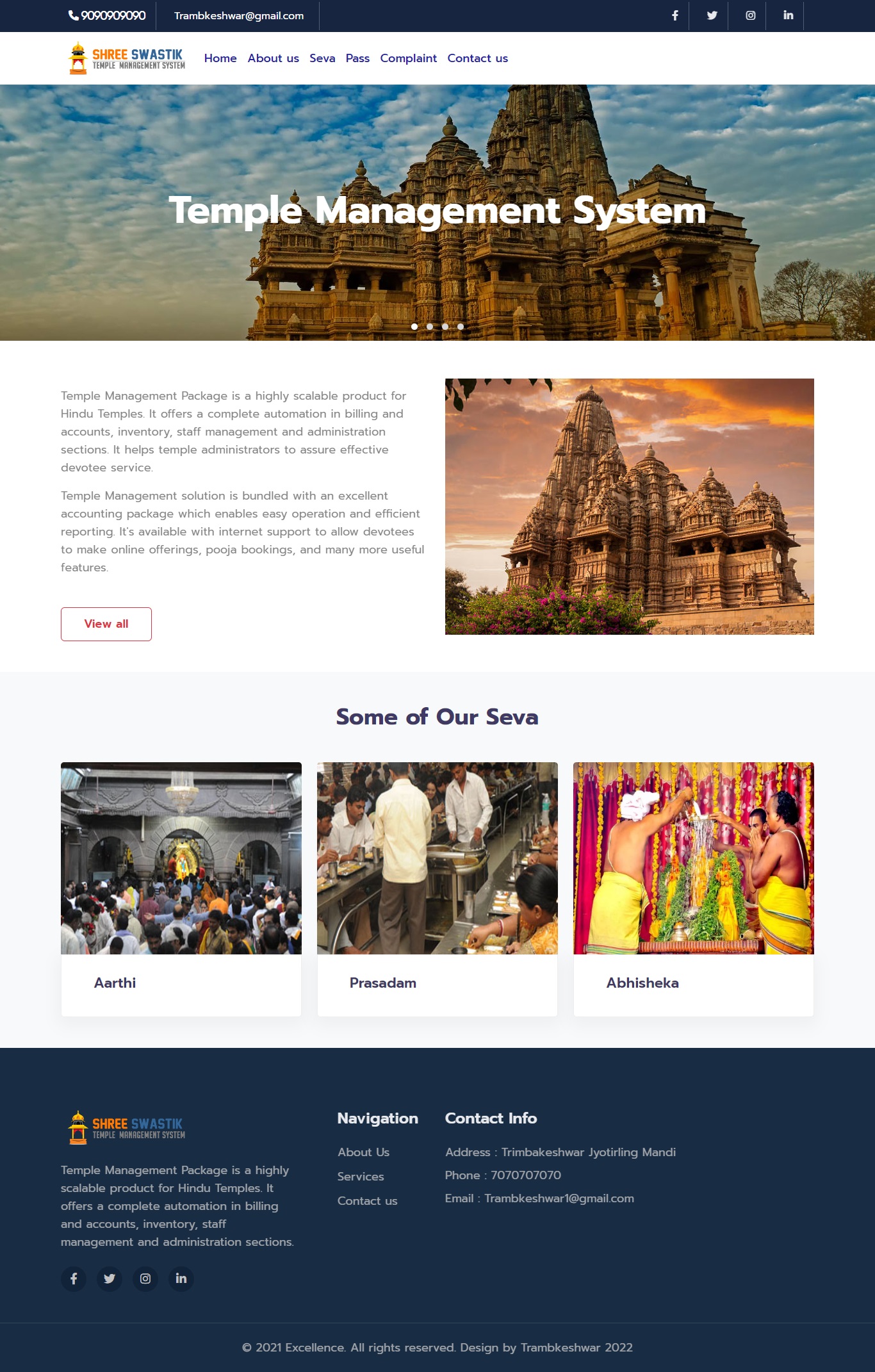  Online Temple Management System Project In PHP And MYSQL